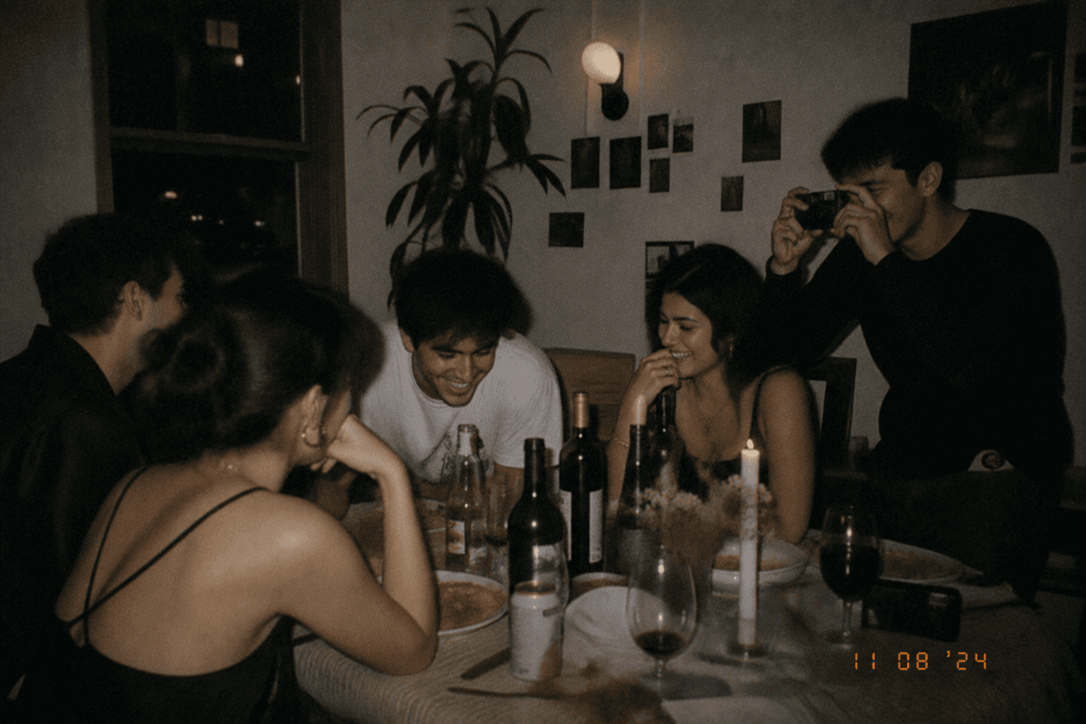 Friends at dinner table