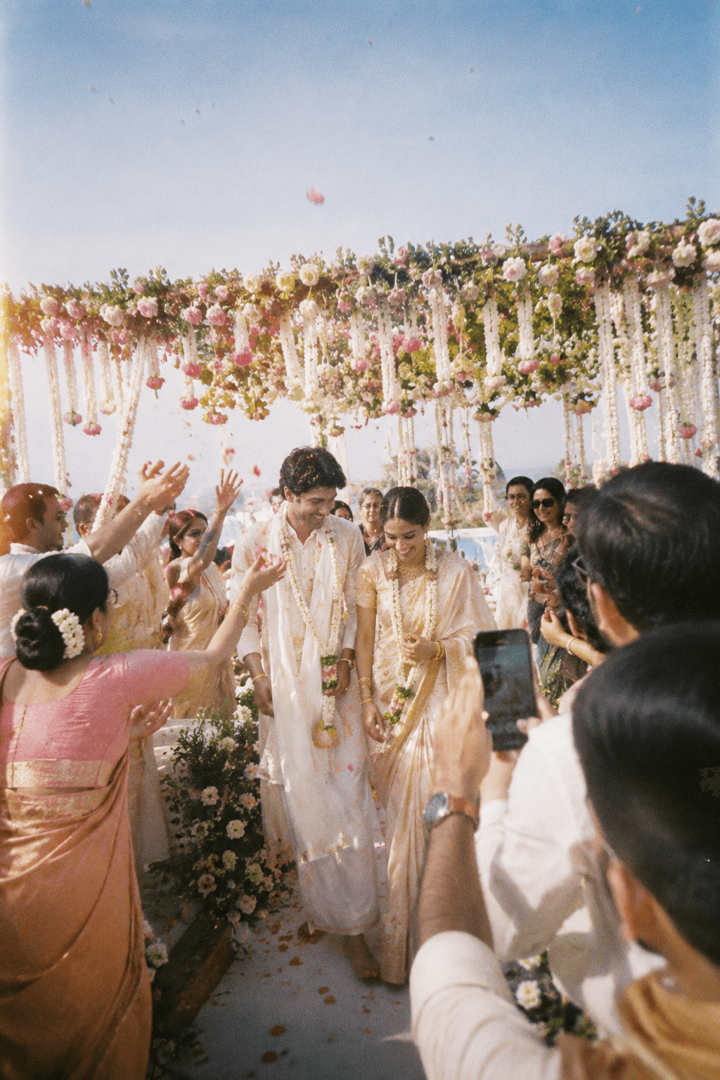 Outdoor wedding with flowers